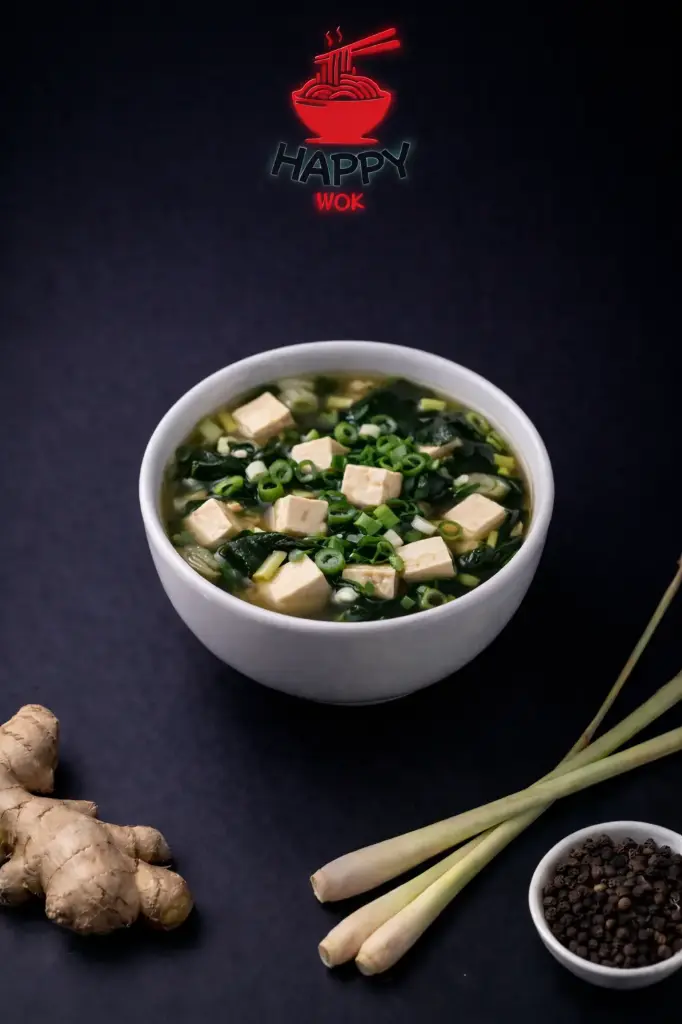 5-Miso-Suppe mit Tofu, Zwiebeln und Seetang 17