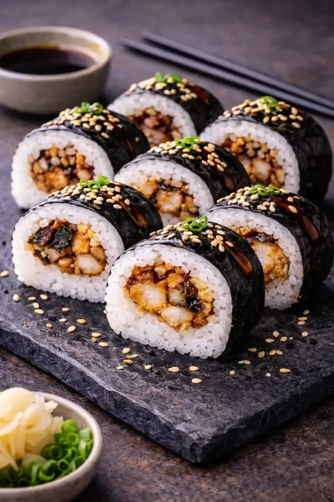 S17 Maki - Gegrillte Lachshaut  mit Teriyaki-Sauce 