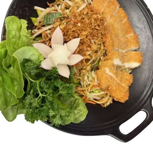 50B - Gebratener Reis mit Ei und Gemüse, Paniertes Hühnerfleisch