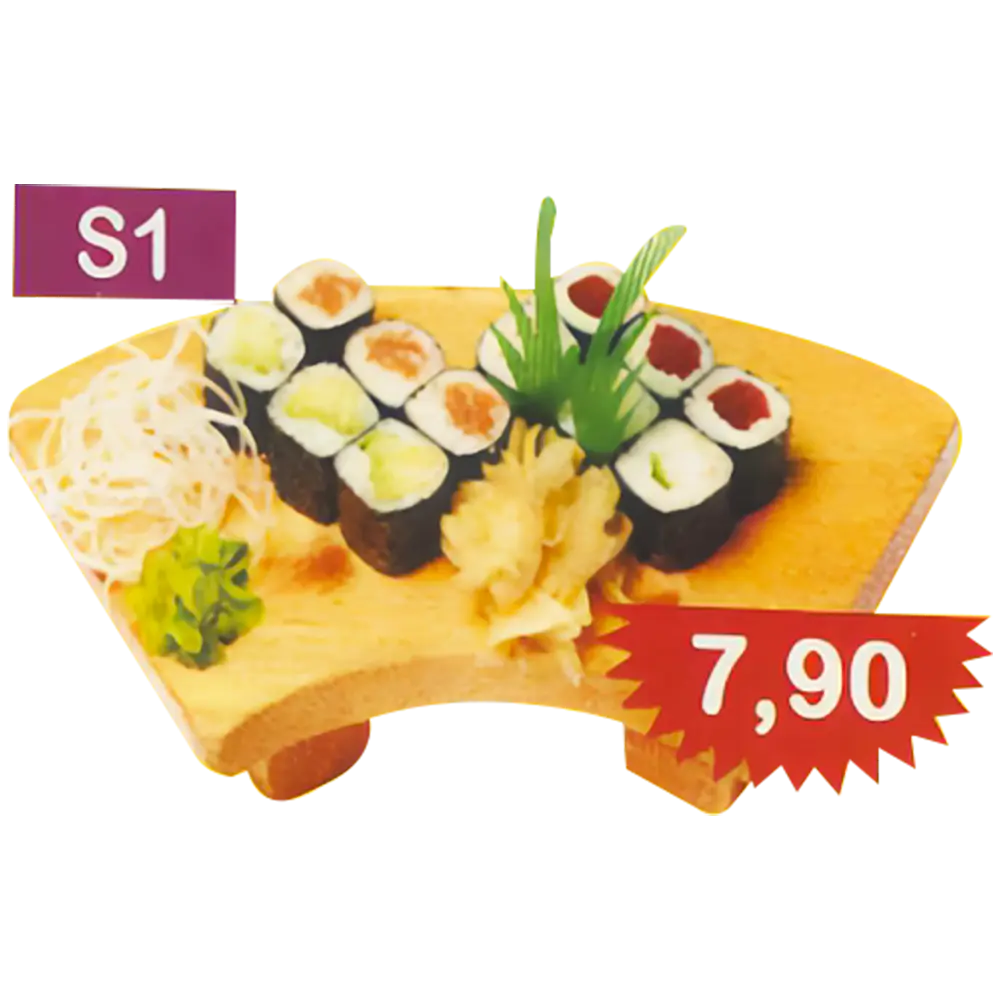 S1 - Sushi-Box – 4x Avocado, 4x Gurken Maki4x Thunfisch Maki, 4x Lachs Maki  (copy)