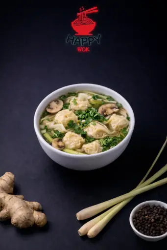 3-Wan Tan Suppe - Hühnerfleisch, Pilz, Zitronengras und Koriander