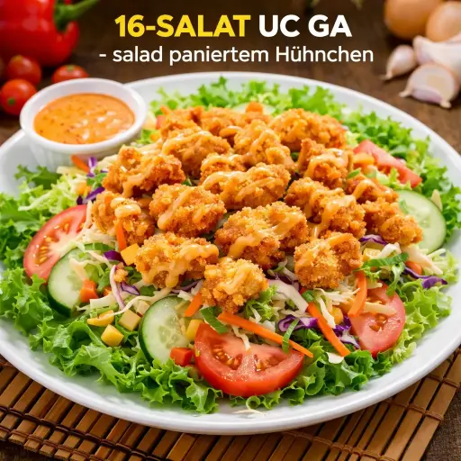 16-SALAT UC GA - salad paniertem Hühnchen 