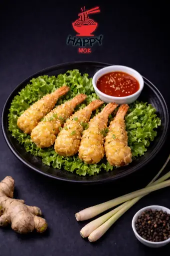 12-Gebackene Garnelen 5 Stück mit Süß Sauer Sauce